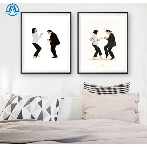 Classic Movie Posters And Prints Abstract Minimalist Canvas Painting Art Prints Couple Dancing Wall Pictures Home Room Decor