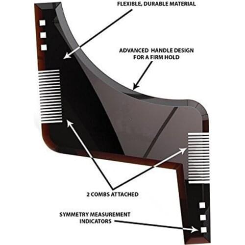 Hot 1PCS High Quality Beard Shaping Styling Template PLUS Beard Comb All-In-One Tool ABS Comb for Hair Beard Trim Template