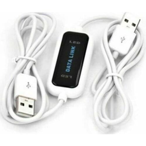 Hot High Speed USB PC To PC Online Share Sync Link Net Direct Data File Transfer Bridge LED Cable Easy Copy Between 2 Computer