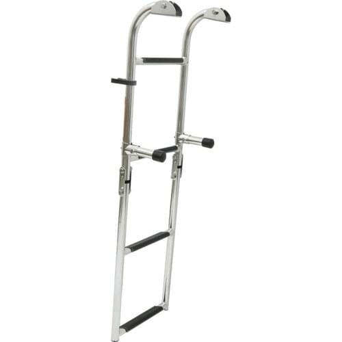 Marine Boat Stainless Steel Telescopic Folding Ladder 4 Step Boat Ladder Boarding Ladder For Marine Deck Outboard Swim Platform