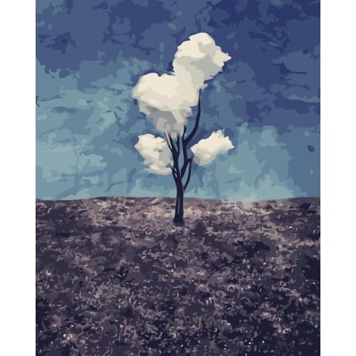 Frameless Acrylic Picture Lonely tree DIY Painting By Numbers Modern Wall Art Hand Painted Oil Painting For Home Decor