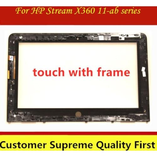 New 11.6'' Touch Screen Digitizer with frame fit For HP Stream X360 11-ab series 11-ab002tu ab009tu 11-ab000nl front glass bezel