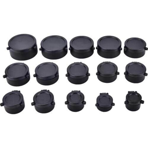 1 Piece 25.5-64MM Rifle Scope Lens Cover Flip Up Quick Spring Protection Cap Objective Lense Lid Hunting Gun Caliber Black