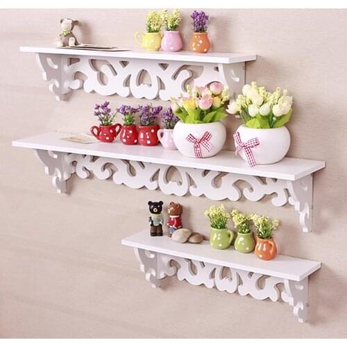 Plastic Carved Hollow Wood Wall Hanging Rack Shelf Shelve Holder Storage Home Decor Storage Holders Racks Home Storage Organizer