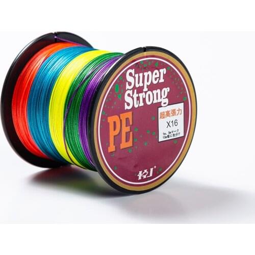 100M300M500M1000M3000M PE Fishing Line W16 Strands Braided Fishing Line Multifilament Smooth Material Fishline for Carp fishing