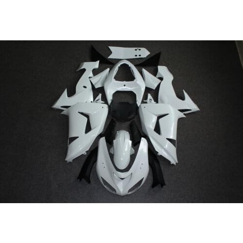 ZXMOTO Full Fairing Kit Set Plastic Panel For Kawasaki ZX-10R 2006-2007 ZX10R 06 07 Unpainted White ABS BodyWork ZXMT