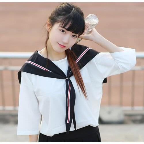 Japanese Academy British Navy short-sleeved shirt shirt school uniform summer jk uniform sailor suit
