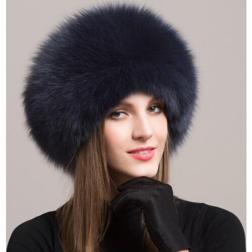 Fox Fur Hat Women Winter Ear Protection Leather Northeast Mongolia Hat Ethnic Style Fur Hat Women Winter