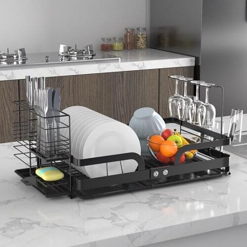 Foldable Stainless Steel Dish Rack Dish Drainer Bowl Plate Rack Cup Holder Kitchen Organizer kItchen Accessories Storage