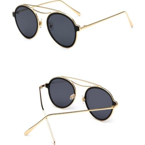 Cross-border Sunglasses ladies new style sunglasses round metal American toad sun glasses free shopping