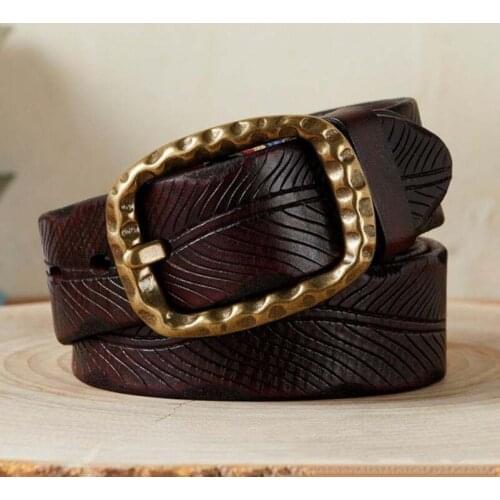 Personalized Fashion Trend Palace Carved Belt Male Leather Top Layer Cowhide Handmade Retro Youth Fashion Jeans Belt