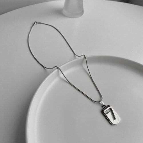 U-Magical Unique Design Titanium Steel Geometrical Number Pendant Necklace for Women Hollow Out Necklace Party Jewelry Female