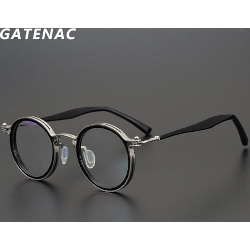Vintage Round Acetate Glasses Frame Men Round Myopia Optical Prescription Eyeglasses Frame Women Korea Luxury Brand Eyewear