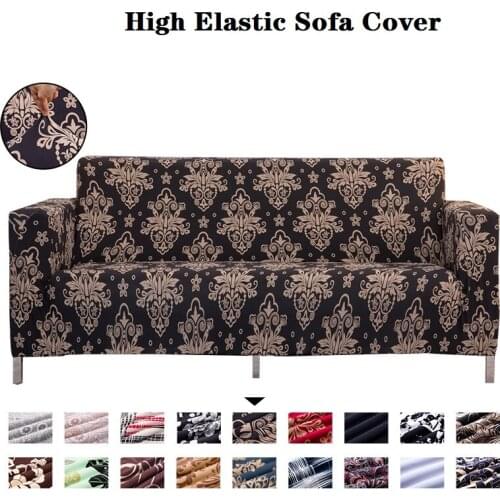 High Elastic All-inclusive Sofa Cover Stretch Couch Cover Fine Printed Slip Covers 1/2/3/4 Seater Sofa Cover L Shape