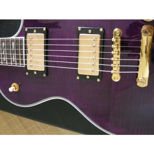 High quality purple guitar electric guitar flame maple wood, golden hardware, high quality, real photo 8yue3