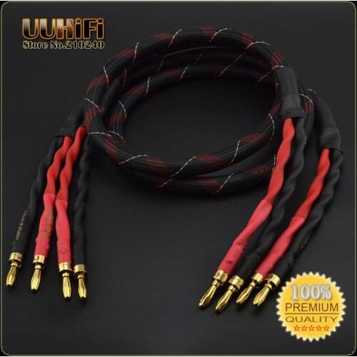 1pair High Quality HIFI Speaker Cable / Banana to Banana Type / Banana To Y type Audio Cable/ 2m 3m 5m