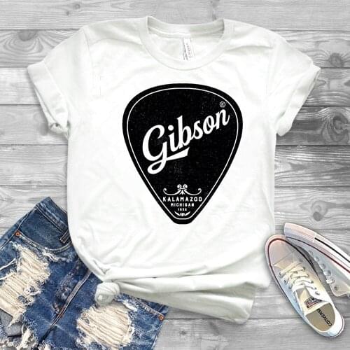 Women Gibson Heart Love Shirt Funny Gibson Inspired Tees Funny Brand T-shirt Cute Grunge Music Lover Shirts Girl Harajuku Shirt