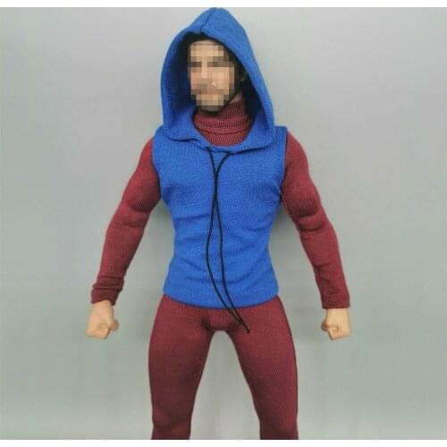 1/6 Male figure M35 m34 blue hooded sweater coat clothing model for 12 inch action figure body