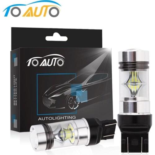 1 Pair car auto bulbs 7440 7443 3030 20 SMD Pure White 100WBrake Reversing daytime running lights car-styling 12V 24V