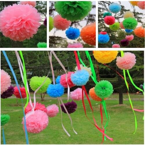 10pcs/set 10Inch (25cm) Tiffany Blue Wedding Decorations Tissue Paper Pom Poms Balls Mint Green Flowers Paper Flowers Wedding
