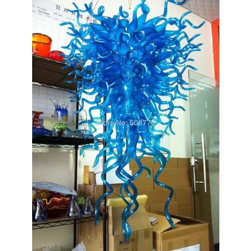 2014 Wholesale Pure Blue Flush Mount Crystal Chandeliers In China