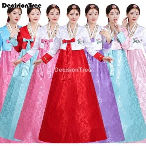 2021 korean style traditional retuo vintage hanbok dress for women v neck evening party dress hanbok lady tunic national costume
