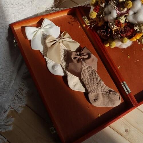 3Pairs/Lot Newborn Baby Girls Sock Bow Decoration Baby Mesh Socks Hollow Out Summer Kids Boot Sock For Girl Princess Cotton 0-5T