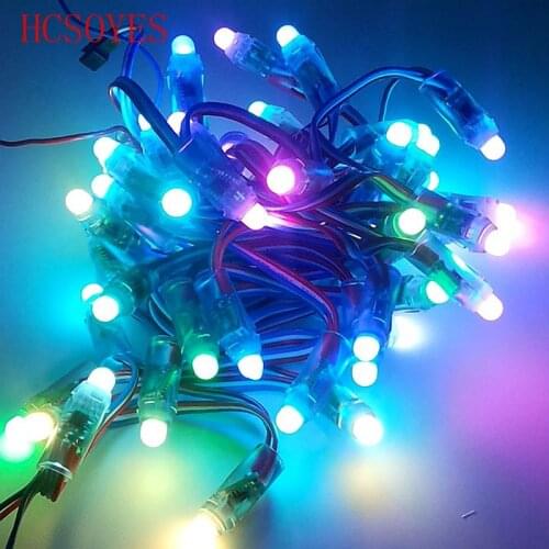 5v 12mm led ws2811 pixel module 50 node/string digital rgb full color waterproof ip68 led string for letters sign