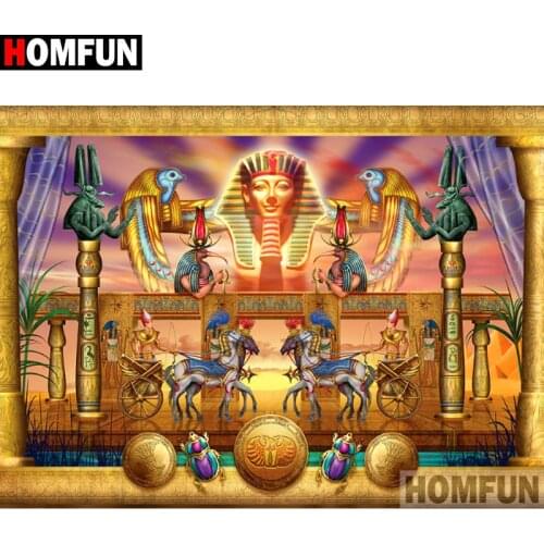 HOMFUN Full Square/Round Drill 5D DIY Diamond Painting "Egyptian Pharaoh" 3D Diamond Embroidery Cross Stitch Home Decor A19448