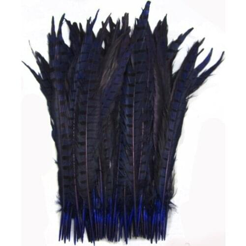 Free shipping 50 PCS high quality Deep blue pheasant tail 18-20inches/45-50cm