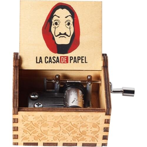 The House of Paper La Casa De Papel Bella Ciao Naruto Music Theme Party present Music box Hand Crank gift for kids TV fans