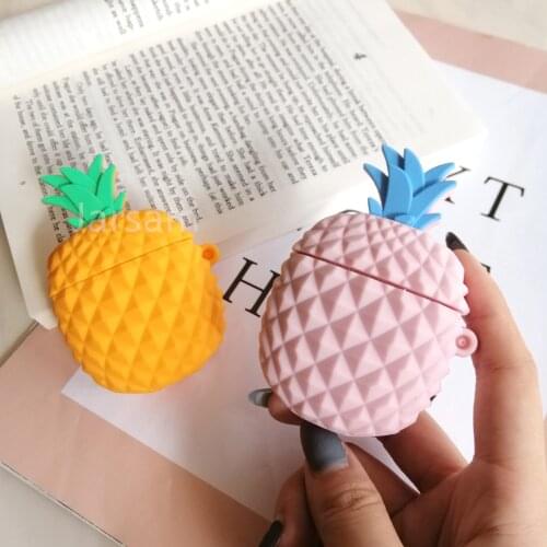 For Airpods 2 Case Silicone pineapple Cartoon Cover For Airpods Case Cute Earphone 3D Headphone case
