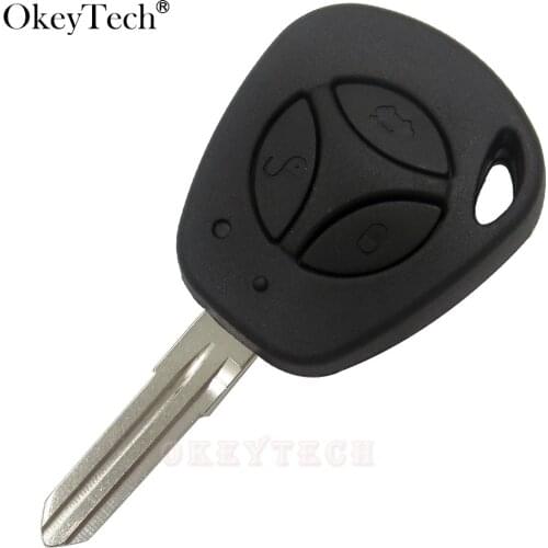 Okeytech 10Pcs/lot Car Key Shell 3 Buttons Replacement For Lada granta Uncut Auto Blank Remote Key Case Cover Fob priora kalina