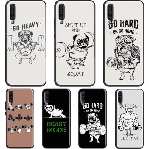Funny Pug Lift Gym For Samsung A12 A32 A42 A52 A72 A71 A51 A41 A31 A11 A70 A50 A40 A10 A02 A21S Phone Cover