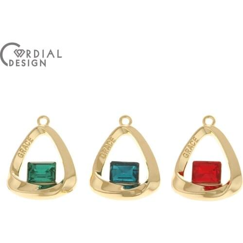 Cordial Design 50Pcs 20*26MM Jewelry Accessories/Rhinestone Earrings Pendant/Drop Shapes/DIY Charms/Hand Made/Jewelry Findings