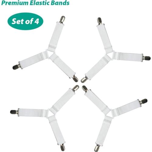 Bed Sheet Holder Gripper Suspender And Strap To Keep Sheets In Place Fit Sheets Size from Twin to Queen to California King