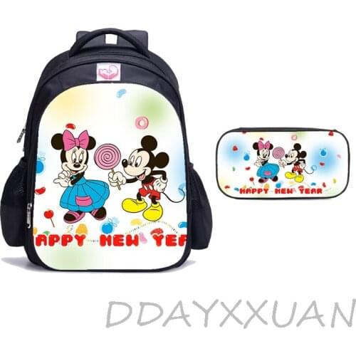 Disney Mickey Mouse Minnie backpack Childrens backpack Kids Pattern Schoolbag Girls Boy Cartoon School BookBag Cute Mochil