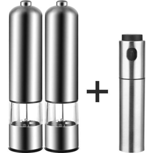 Electric Pepper Grinder Automatic Spice bottles Mill Ceramic 304 stainless steel Olive sauce vinegar bottle Kitchen supplies