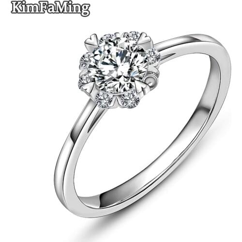 Good Selling Elegant Snowflake Silver 925 Lady Rings in Shining Zircon Jewelry Daily Aniversary GR087