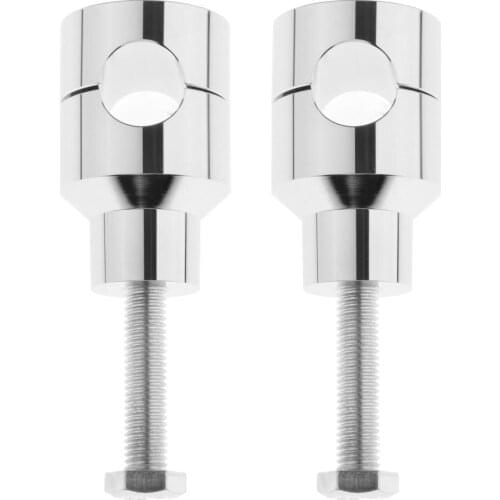 Chrome Aluminum 1" Handlebar Bar Risers Clamps Mount For Harley Sportster