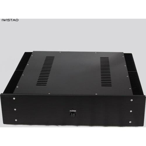 IWISTAO HIFI Amplifier Casing Class A W463*D430*H113mm Whole Aluminum Pure Power Stage 2 Plates Heatsink Black DIY