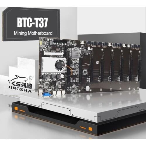 JINGSHA BTC-T37 Riserless Mining Motherboard With CPU 8 GPU Bitcoin Crypto Etherum Mining Motherboard SODIMM DDR3 SATA3.0 VGA