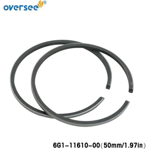 6G1-11610 Piston Ring Set STD For Yamaha Outboard Motor 2T 6HP 8HP 4HP Diameter 50mm 6G1-11610-00 647-11610