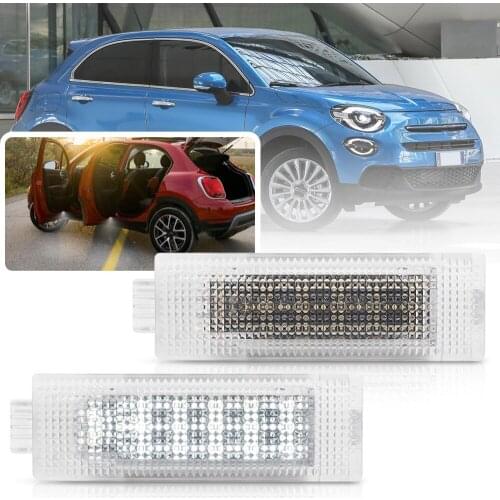 2Pcs Door Courtesy Welcome Light For-Fiat 500X 2016-2019 500L 2013-2019 Interior Luggage Compartment Trunk Cargo Lamps