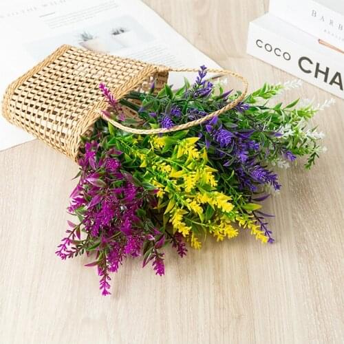 Simulation Decorative Flower 7 branch Artificial Lavender Plant Home Decoration Non-fading Green Synthetic Plastic Flower