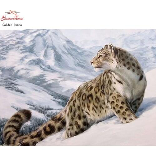 Fashion 5D Home Decor DIY Diamond Painting Snowfield leopard Cross Stitch Wall Sticker Animal Mosaic Diamond Embroidery Painting