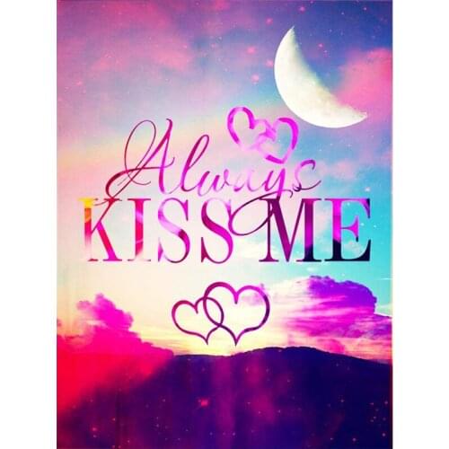 DIY 5D Full Drills Diamond Painting (Always kiss Me) Kits for Adults, Cross Stitch Rhinestone Embroidery Pictures Arts Home Wall