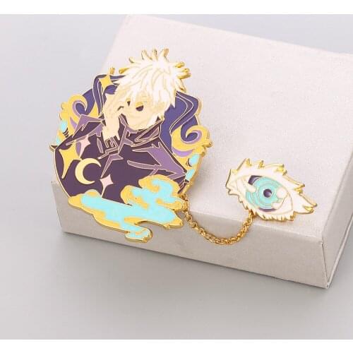 New Jujutsu Kaisen Gojo Satoru Ryomen Sukuna Cosplay Brooch Badge Prop Anime Chain Metal Man Woman Pin Props Cartoon Accessories