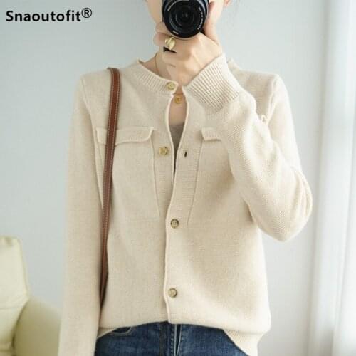 Autumn Winter New Style,Womens Wool Knitted Cardigan,Round Neck,Loose,Cashmere Sweater Buttoned Jacket,Thick Warm,Solid Color