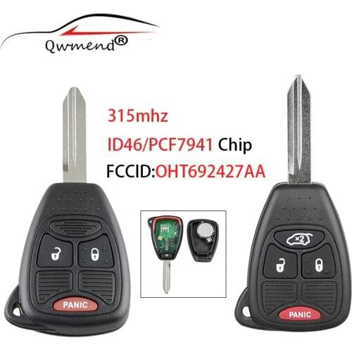 QWMEND OHT692713AA Car Remote Key For JEEP Vehicle Auto Liberty Commander Patriot Compass Grand Cherokee 3/4 Buttons